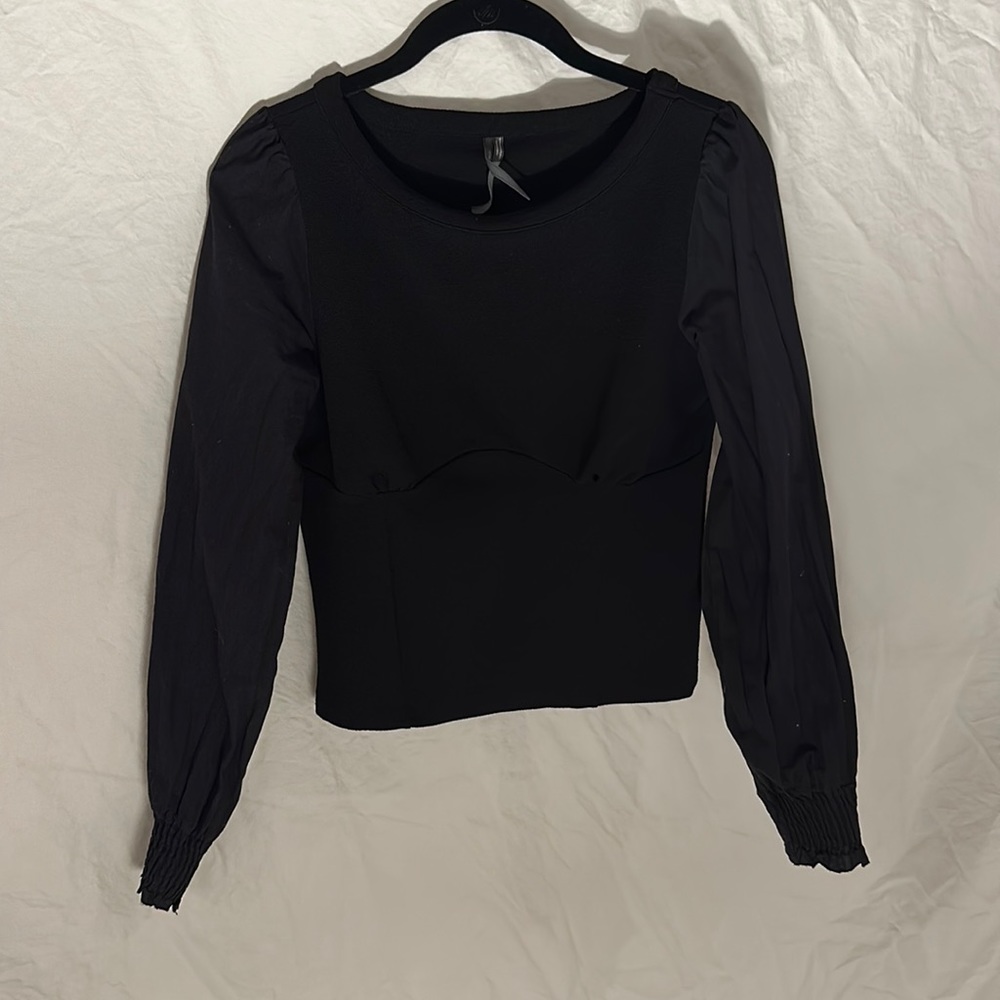 Anthropologie black long sleeve blouse